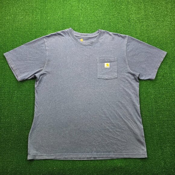 Carhartt Tshirt Mens XL Blue Loose Fit Heavyweight Pocket Workwear K87413 - Picture 1 of 7